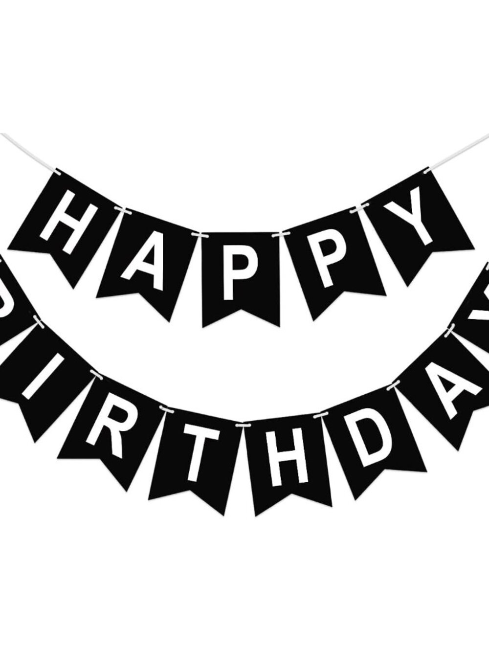 Happy Birthday Banner Party Banner NO DIY Birthday Sign Black and White